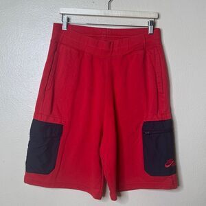Nike Short Men’s Large Red Sweat-shorts Cargo Athletic Activewear Vintage Y2K